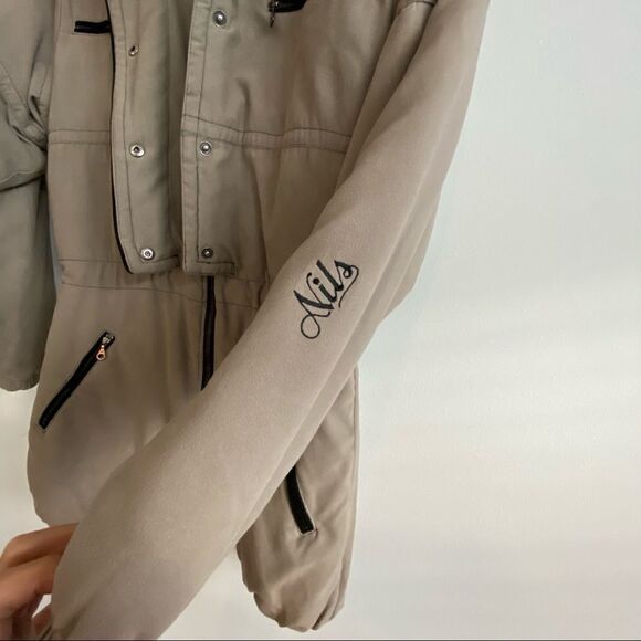 NILS Resort Collection Taupe Hooded Zip Up Tunic Length insolated Ski Coat SZ 8 - Picture 3 of 16